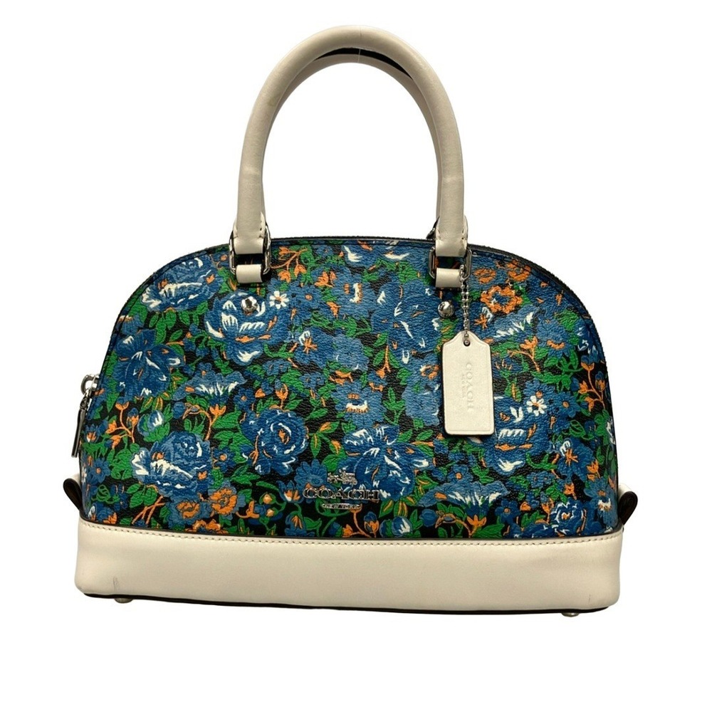 Coach Sierra Satchel Blue Floral Multi Leather Dome Bag F57623